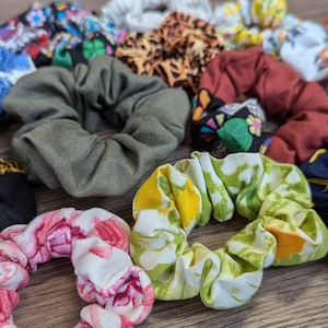 Handmade Vintage Fabric Scrunchies: Eco-Friendly Hair Accessories