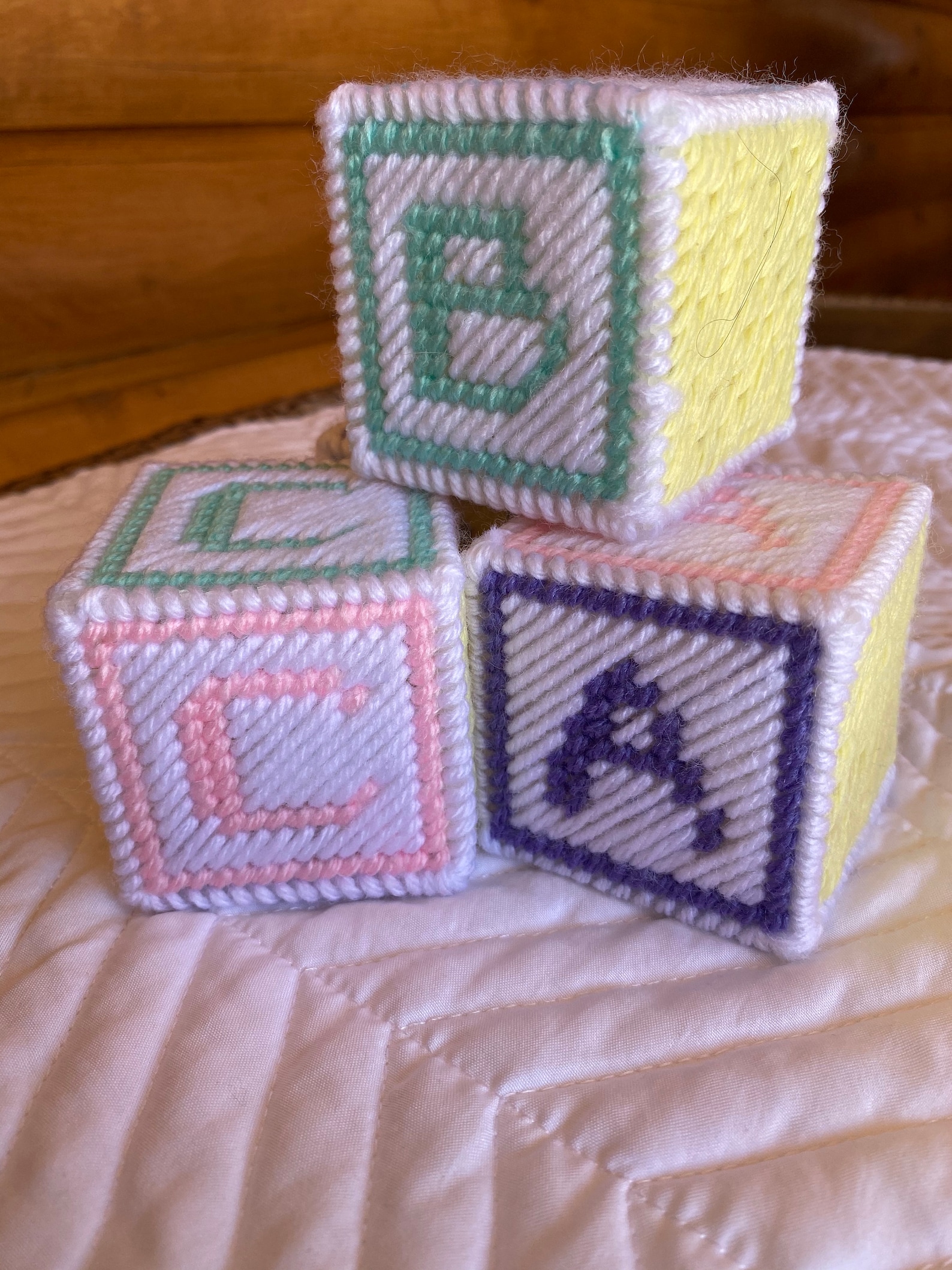 Needlepoint baby block set with jingle Etsy