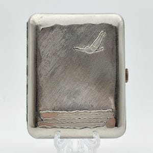 Portasigarette Salto in acqua Vintage Smoking Box Diver Tobacciana anni '60 URSS