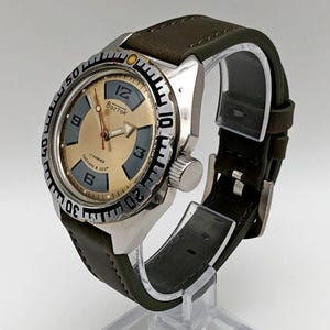Wostok 2409A Amphibian Watch Vintage Waterproof 200m Wristwatch Serviced