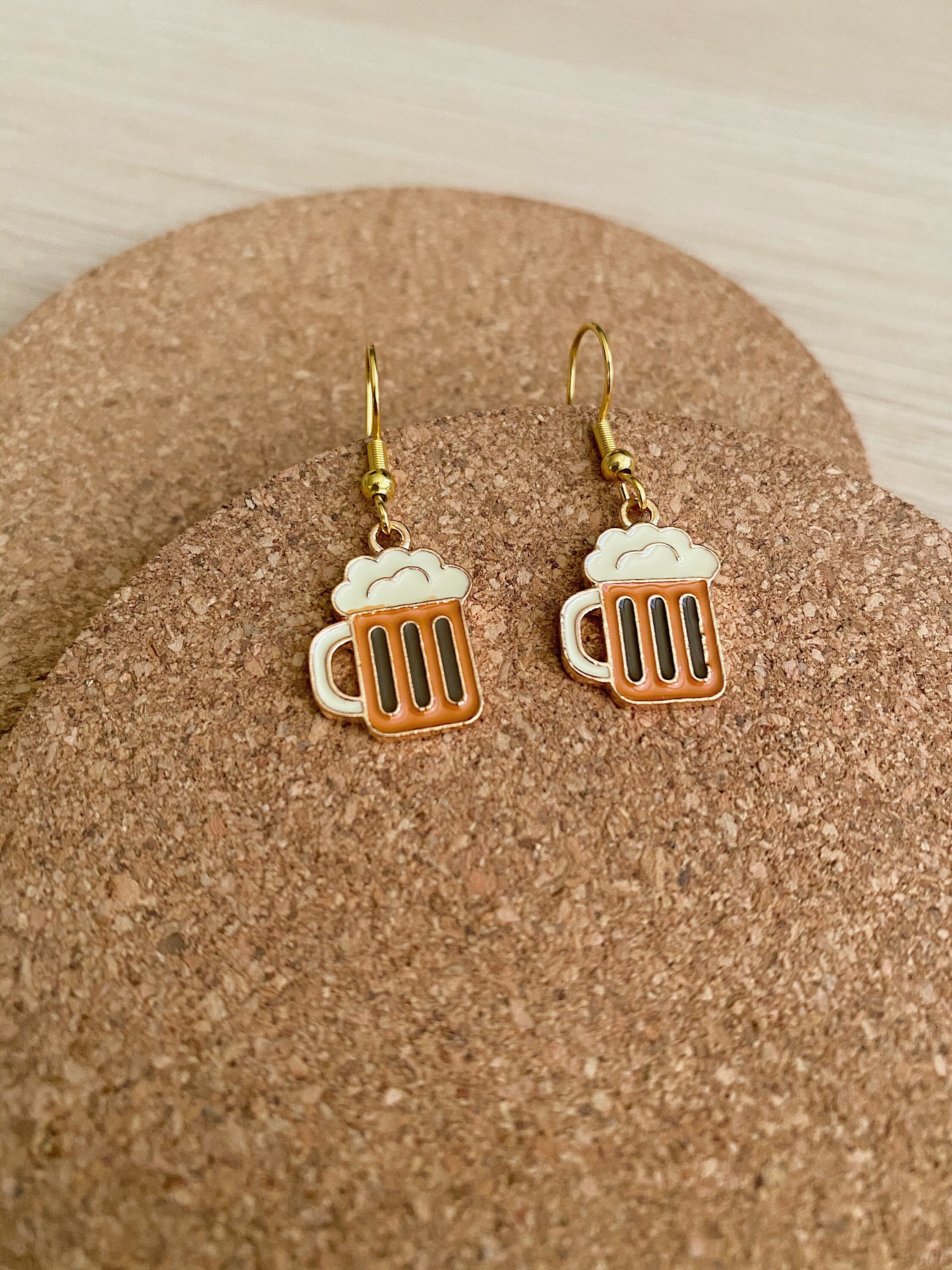 Beer Mug Earrings Hypoallergenic Etsy UK