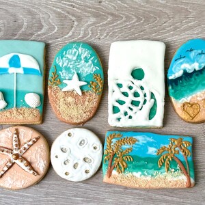 Beach Theme Sugar Cookies Birthday Brach Decorated Cookies Sweet ...