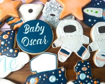 Customizable ‘Baby Oscar’ Space-Themed Sugar Cookie Set