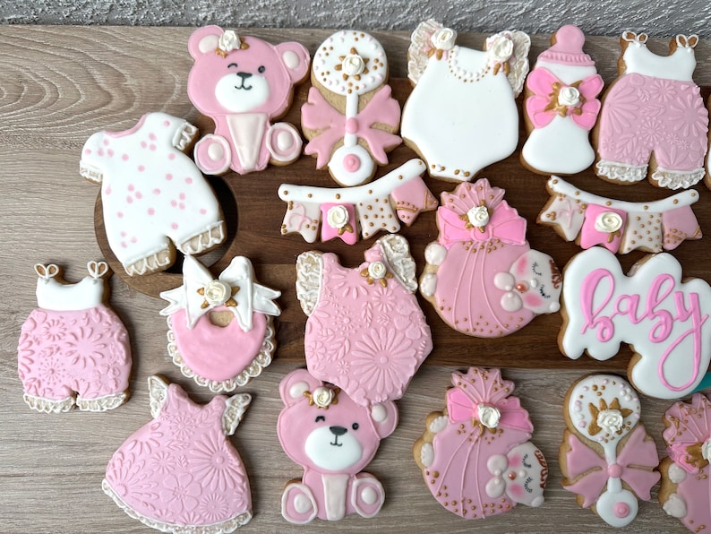 Pretty in Pink Deluxe Baby Shower Sugar Cookie Assortment Etsy