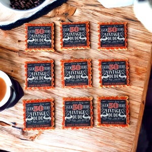 Vintage Dude 50th Birthday Sugar Cookies - Retro Celebration Treats