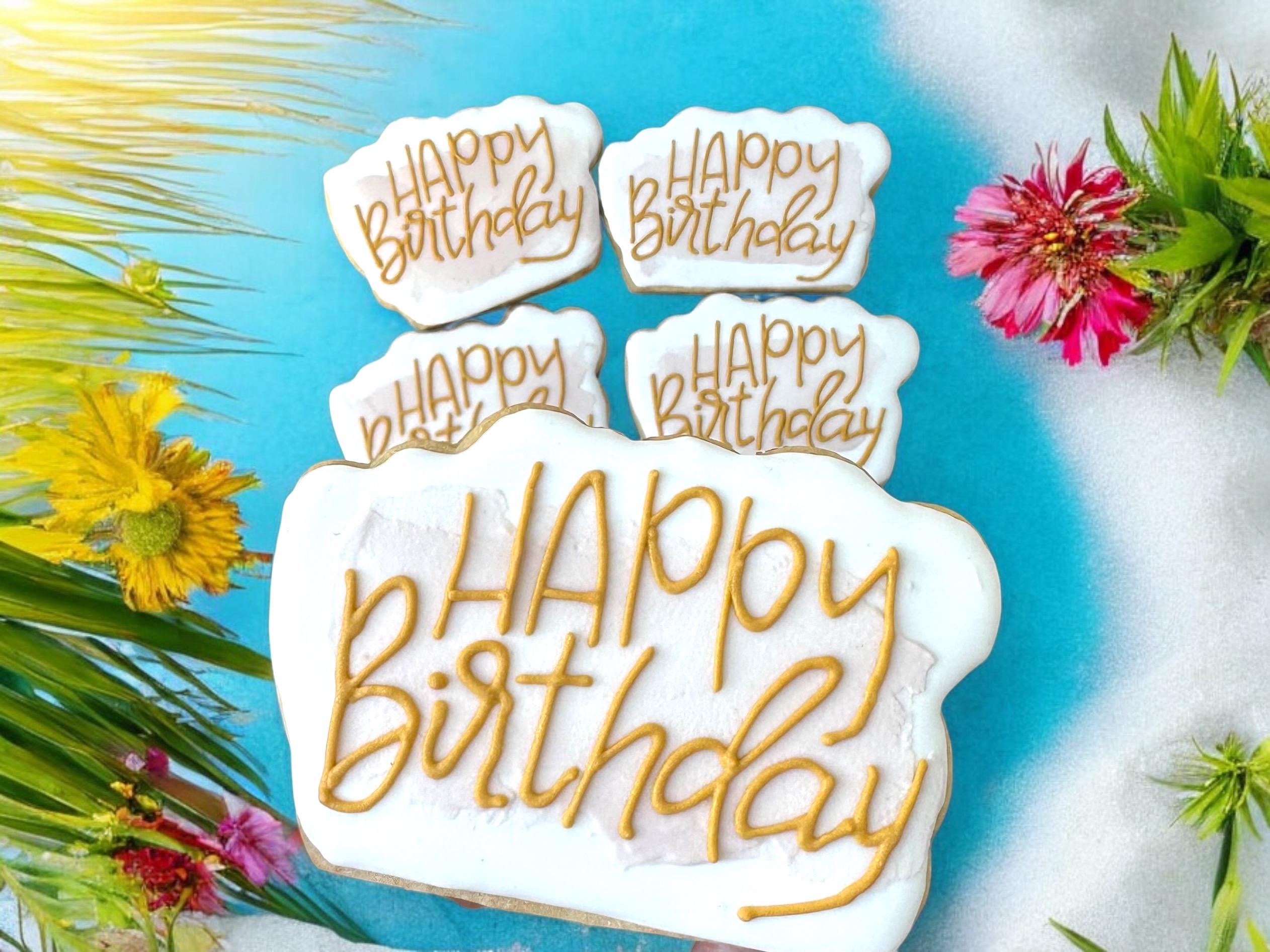 Elegant 50th Birthday Sugar Cookies – Custom Hand-Decorated Milestone Cookies for Birthday Celebrations 6ct