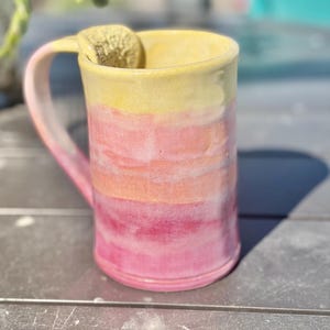 Handmade Ceramic Ginger Tea Mug with Grater | Pink Petunia Pottery