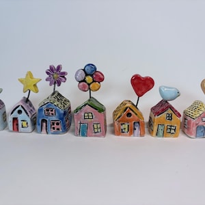 Hand-Painted Ceramic Miniature Houses: Whimsical Fairy Garden, Terrarium Decor Cottage