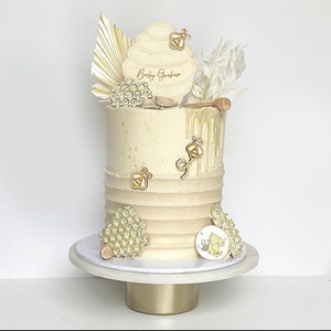 Bee Honey Hive Wooden Cake Topper Set Charm Number Age Personalised