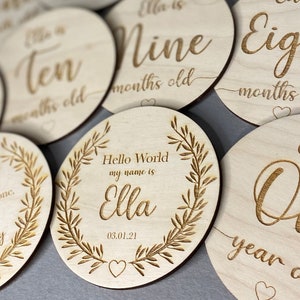 Cartes en bois personnalisées pour bébé, cadeau souvenir, nouveau-né, fait main