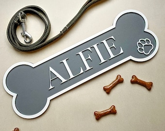 Personalised Dog Wall Name Bone Sign Decor Gift