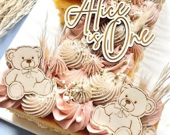 Wooden Teddy Bear Cake Set