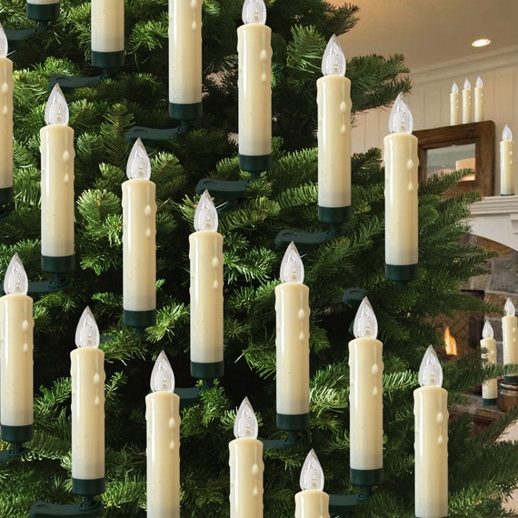 Hoolees led Christmas Tree Candles battery Operated cordless flameless flickering removable Clips on remote Control for All Purpose Decors Etsy Ireland