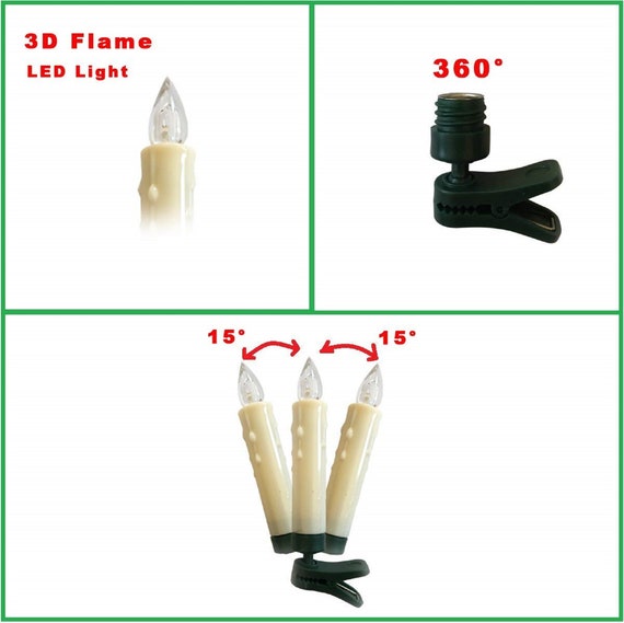 6 Pack Christmas Tree Candles With Remote Timer, LED Taper Candles - View #2