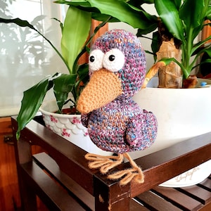 Crow amigurumi small handmade toy gift for girls mothers sisters present nursery decoration crochet wool toys