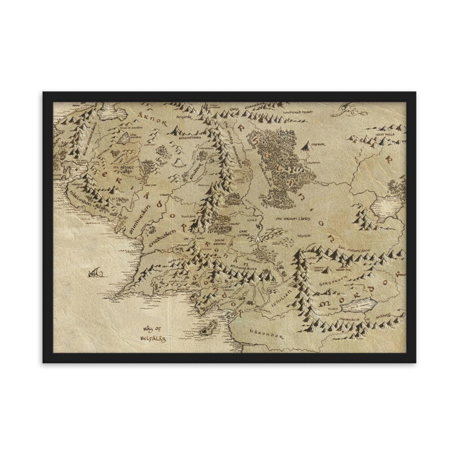 Middle Earth Map Framed Matte Paper - Il 1588xN.2976252019 Eiy2 