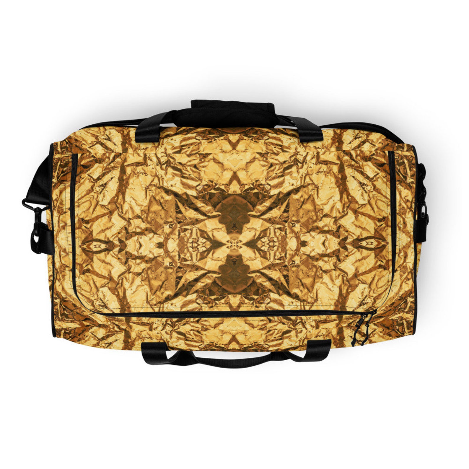 Gold Duffle Bag Etsy