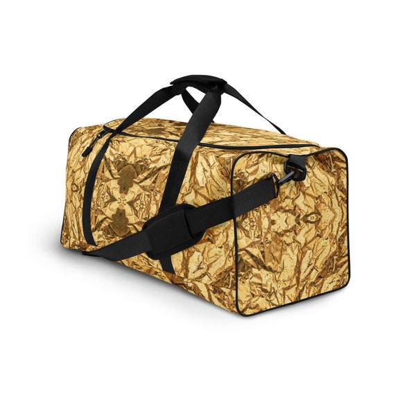 Gold Duffle bag Etsy