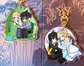 Final Fantasy XV Noctis and Luna 2.5 inch Acrylic keychains (double sided)