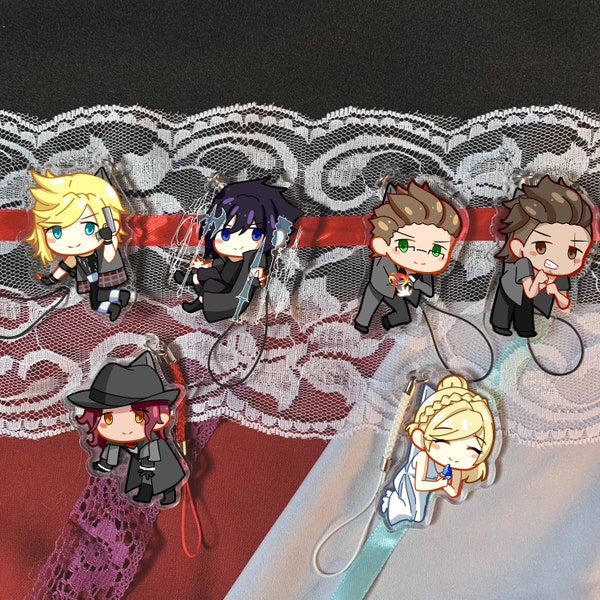 Final fantasy XV 2.5 inch hanging charms (double sided!)