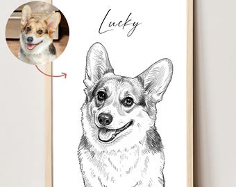 Custom dog sketch from photo Memorial drawings of your dog Custom pet sketch Digital hand drawn pet portrait custom Personaliz pets drawings