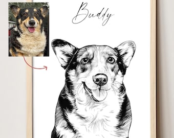 Custom pet drawing Digital dog portrait custom Personalized dog art Custom pet portrait from photo Pet portrait personalised Pet lover gift