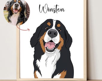 Dog Portrait Custom Painting from photo Custom cartoon pet portrait paintings Personalized dog portrait Custom pet portrait Dog Lover Gift