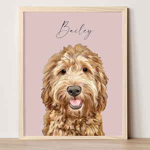 Pet portrait custom Personalized dog portrait from photo Digital hand drawn Custom pet portrait DIGITAL DOWNLOAD to print