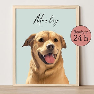 Custom dog portrait from photos Digital pet portrait custom painting Personalized dog portrait Personalized pet painting Pet Lover Gift