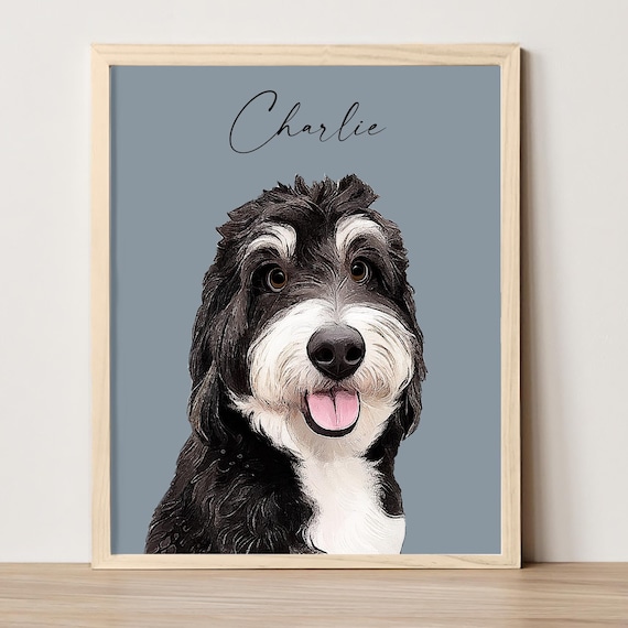 Pet portrait custom Personalized dog art Digital hand drawn custom dog portrait from photo Pet lover gift Pet parent gift Pet memorial gift