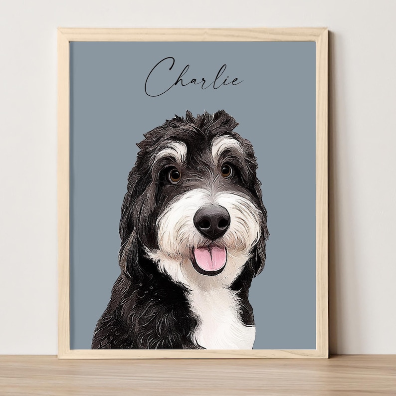 This pets portraits custom, personalised dog portrait is a high-resolution DIGITAL FILE ONLY for printing and can be printed by yourself using online or in-store printing service of your choice!