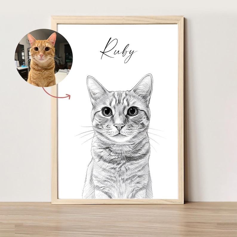 Schizzo di cane personalizzato da foto Ritratto di animale domestico digitale disegnato a mano Ritratto di cane personalizzato DOWNLOAD DIGITALE Regalo commemorativo per animali domestici immagine 12