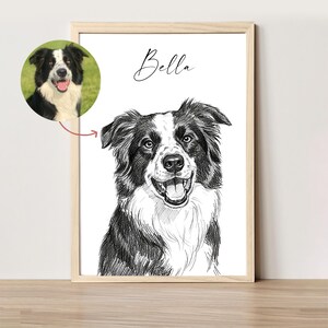 Schizzo di cane personalizzato da foto Ritratto di animale domestico digitale disegnato a mano Ritratto di cane personalizzato DOWNLOAD DIGITALE Regalo commemorativo per animali domestici immagine 6