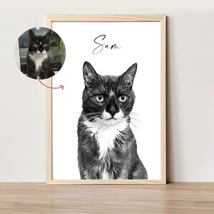 Schizzo di cane personalizzato da foto Ritratto di animale domestico digitale disegnato a mano Ritratto di cane personalizzato DOWNLOAD DIGITALE Regalo commemorativo per animali domestici immagine 14