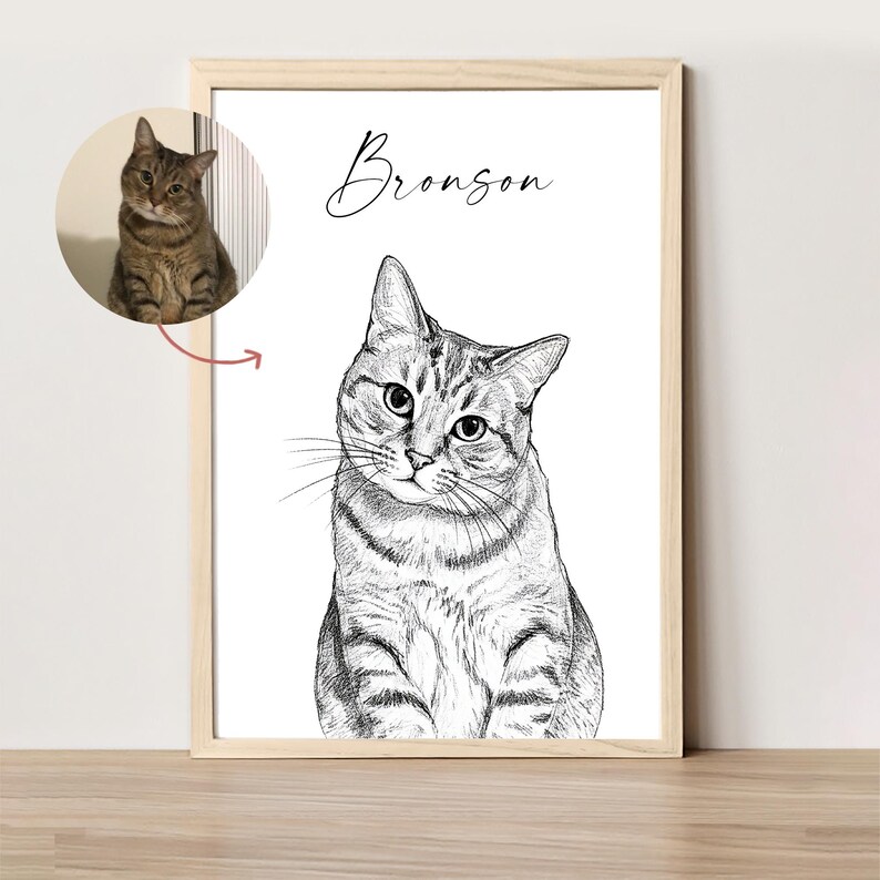 Schizzo di cane personalizzato da foto Ritratto di animale domestico digitale disegnato a mano Ritratto di cane personalizzato DOWNLOAD DIGITALE Regalo commemorativo per animali domestici immagine 10