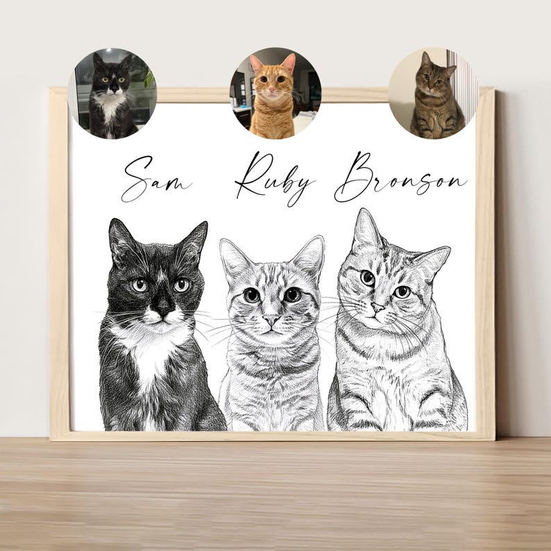 Schizzo di cane personalizzato da foto Ritratto di animale domestico digitale disegnato a mano Ritratto di cane personalizzato DOWNLOAD DIGITALE Regalo commemorativo per animali domestici immagine 8