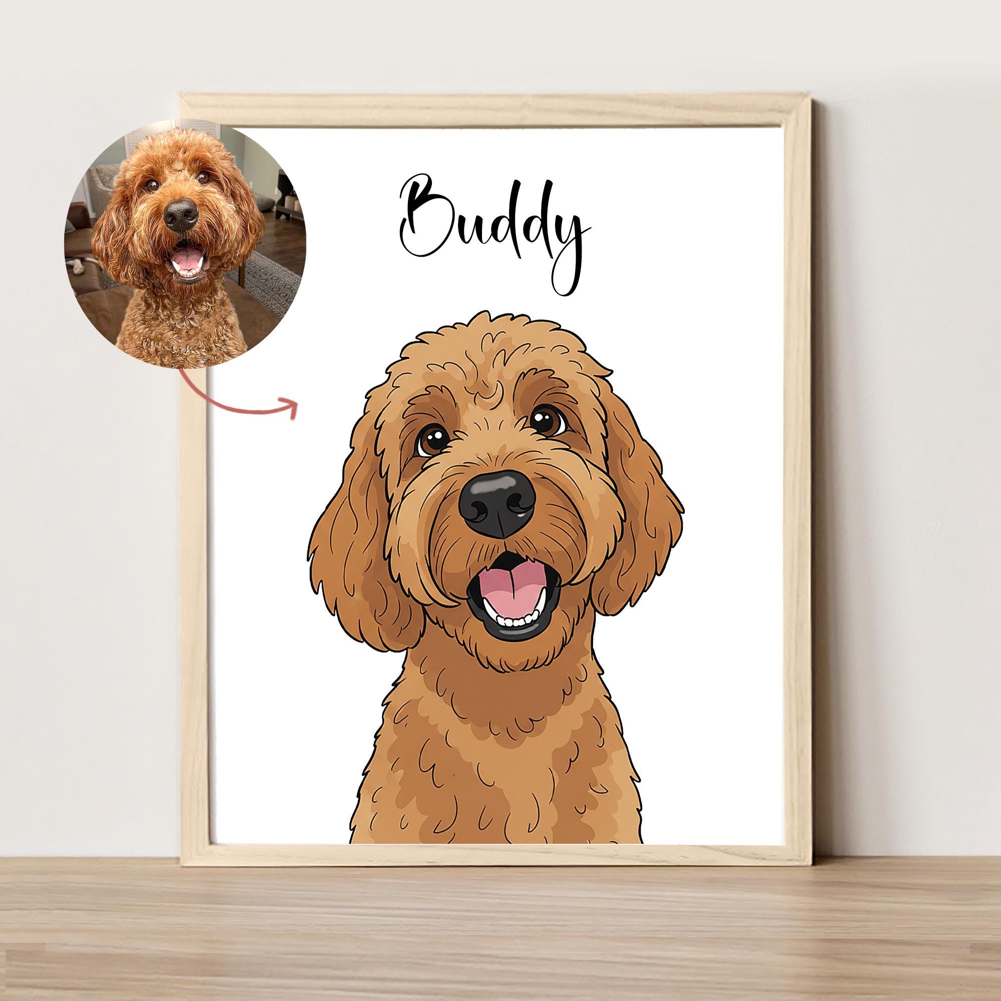 Retrato de perro de dibujos animados a partir de una foto Pinturas de  retratos de mascotas de dibujos animados digitales Retrato de perro  personalizado Pinturas de perros personalizadas Regalo para amantes de, image size:2000x2000