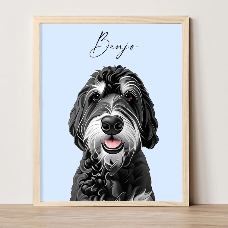 Cartoon dog portrait from photo Digital cartoon pet portrait paintings Personalized dog portrait Custom dog paintings Dog Lover Gift image 9