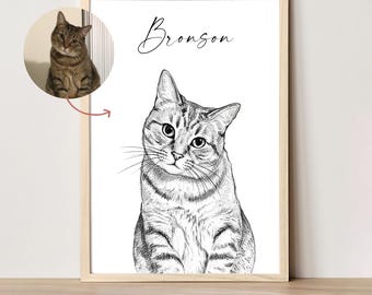 Custom pet sketch portrait from photo Custom dog sketch from photo Pet portrait Personalized pet drawing Memorial Dog Art (Digital Download)