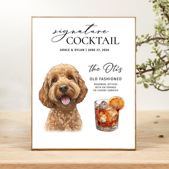 シンガーズハイ サイン入りポスター DOG Dog Custom Drink Sign Dog Signature Drink Sign Dog Signature