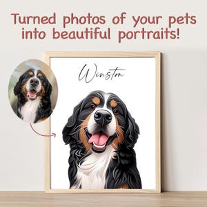 Cartoon dog portrait from photo Digital cartoon pet portrait paintings Personalized dog portrait Custom dog paintings Dog Lover Gift image 2