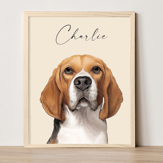 Digital pet portrait custom Personalized dog art Pet cartoon portrait from photo Digital hand drawn custom dog portrait Pet lover gift