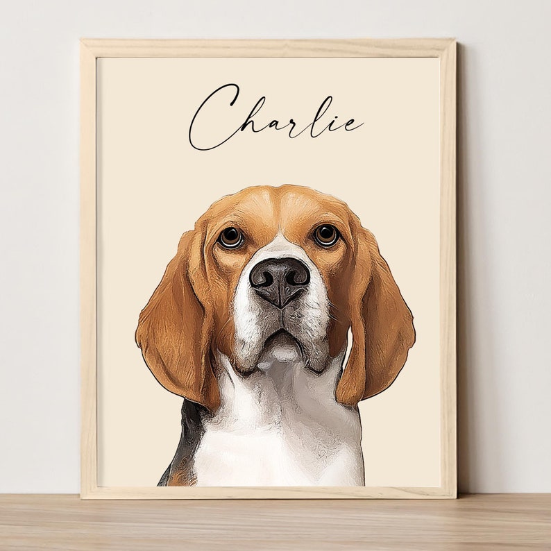 The custom dog portrait of art are digitally created from pictures of your furry friend, producing a beautiful, characterful, simplistic portrait that would look great on any wall. The beautiful custom pet portrait from photo make fantastic gifts.