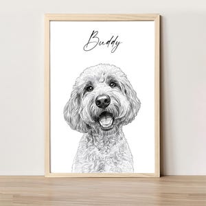 Schizzo di cane personalizzato da foto Ritratto di animale domestico digitale disegnato a mano Ritratto di cane personalizzato DOWNLOAD DIGITALE Regalo commemorativo per animali domestici 1 Pet