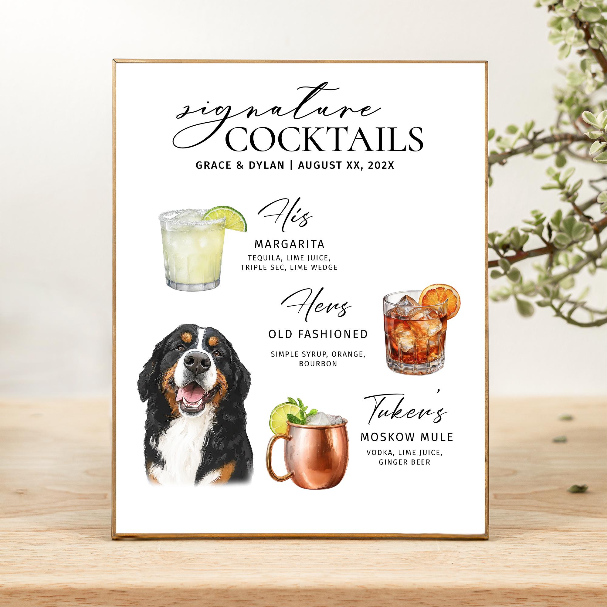 His Hers and Dog Signature Cocktail Wedding Signature Drink Sing
