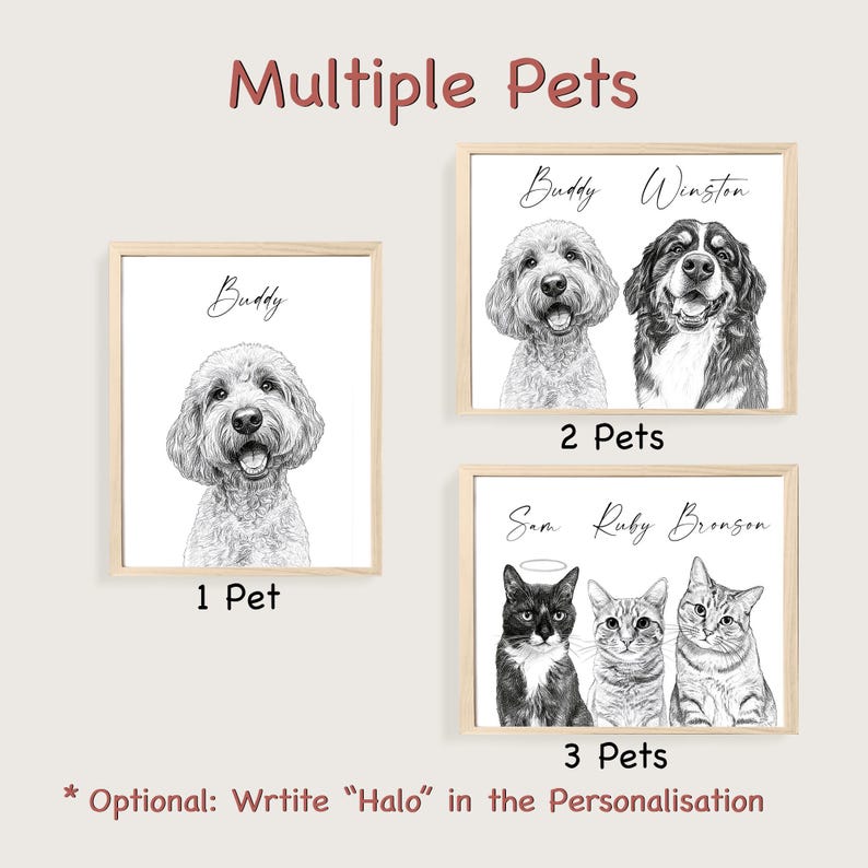 Schizzo di cane personalizzato da foto Ritratto di animale domestico digitale disegnato a mano Ritratto di cane personalizzato DOWNLOAD DIGITALE Regalo commemorativo per animali domestici immagine 3