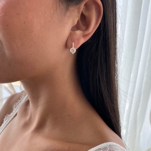 Silver 925 Earring set, Sterling Silver Drop Earring With Solitaire CZ, 14k Gold Stud earring, Perfect for evening earrings for Women