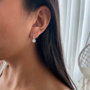 Silver 925 Earring set, Sterling Silver Drop Earring With Solitaire CZ, 14k Gold Stud earring for Women, Perfect for evening Dangle earrings