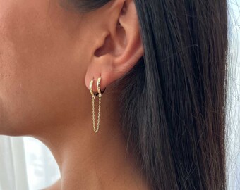 TATIANA☆[SILVER925] Dual Drop Hoop Earring Designer fashion, Seoul-fully created | W Concept