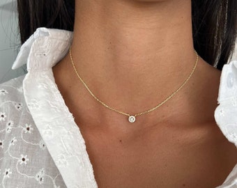 Collana Con Ciondolo Solitario Zirconi – Argento Sterling 925 – 6mm – PE54 - Foto 3